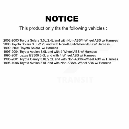 Mpulse Rear Left ABS Wheel Speed Sensor For Toyota Camry Avalon Lexus ES300 Solara w/ Harness SEN-2ABS0313